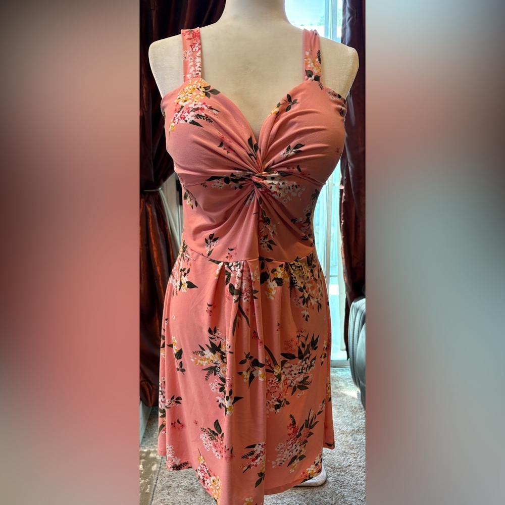 Planet Gold Peach Floral Maxi Dress